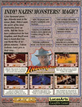 Indiana Jones and the Fate of Atlantis - The Action Game box cover back